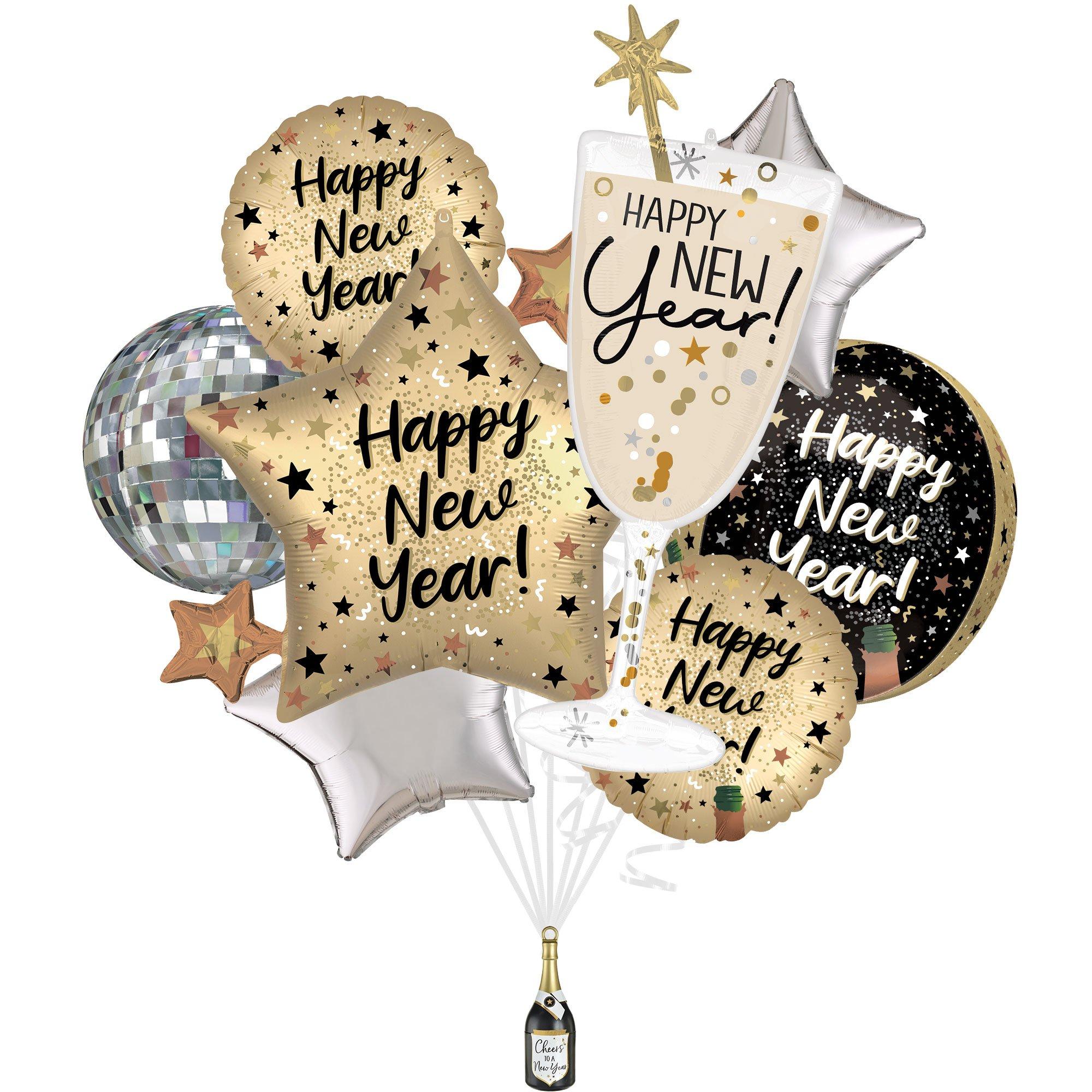 Natural Sparkle New Year Foil Balloon Bouquet